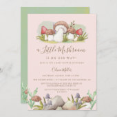 Waterverf Paddenstoel Baby shower Kaart (Voorkant / Achterkant)