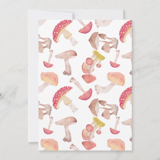 Waterverf Paddenstoel Baby shower Kaart (Achterkant)