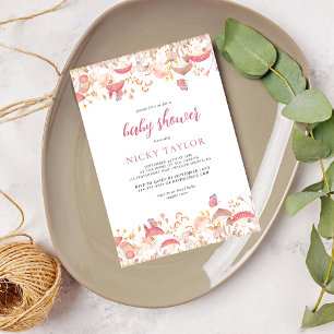 Waterverf Paddenstoel Baby shower Kaart