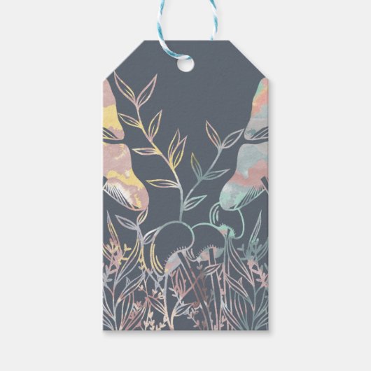 Waterverf paddenstoel cadeaulabel (Voorkant)