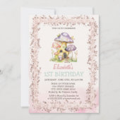 Waterverf Paddenstoel Huizen Glitter Frame Kaart (Voorkant)