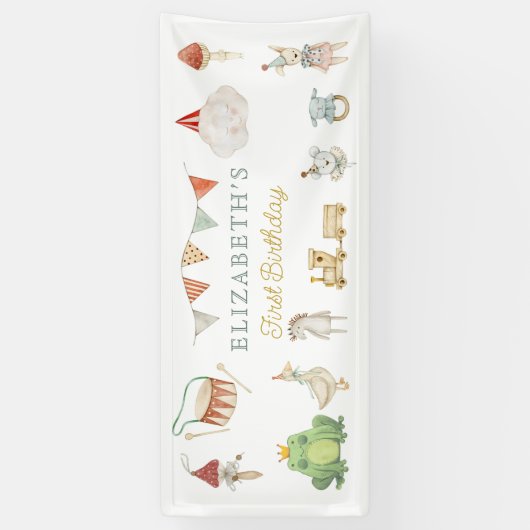 Waterverf Paddenstoel kikker Baby Speelgoed Verjaa Spandoek (Verticaal)