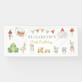 Waterverf Paddenstoel kikker Baby Speelgoed Verjaa Spandoek (Horizontaal)