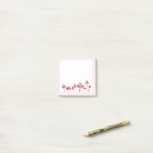 Waterverf paddenstoel post-it® notes (Op bureau)