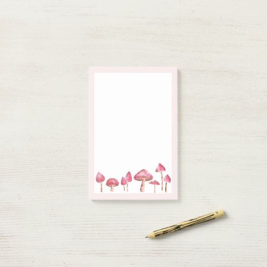 Waterverf paddenstoel post-it® notes (Op bureau)
