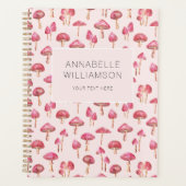 Waterverf paddenstoel roze patroon planner (Voorkant)