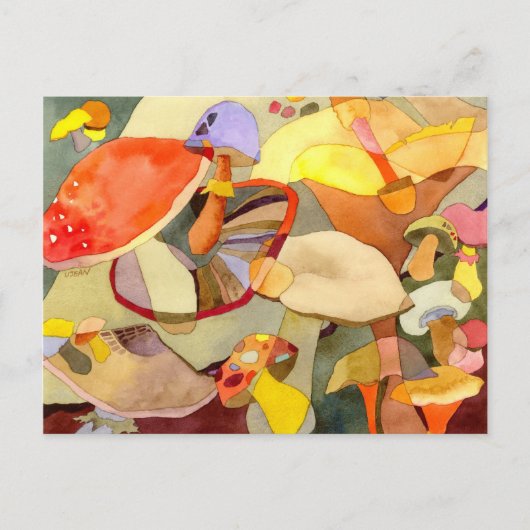 Waterverf paddenstoel schilderen Recipe Briefkaart (Voorkant)