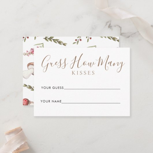 Waterverf paddenstoel Shower Game Kaart Plaatskaartje (Voorkant / Achterkant in situ)