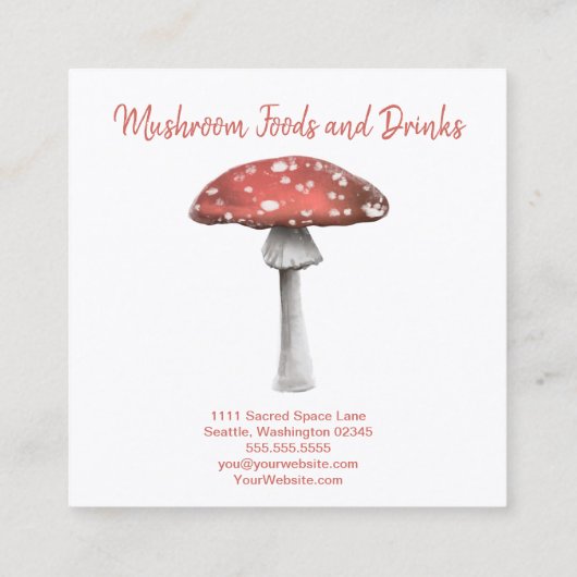 Waterverf Paddenstoel Visitekaartje (Achterkant)