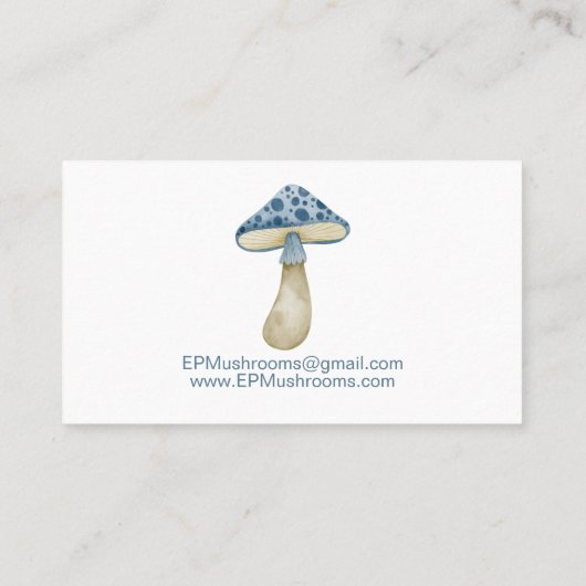 Waterverf paddenstoel visitekaartje (Achterkant)