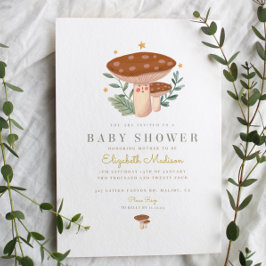 Waterverf paddenstoelen Baby shower Kaart