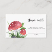 Waterverf paddenstoelen baby shower Luierloterij Informatiekaartje (Voorkant)