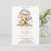 Waterverf Paddenstoelen Bloemen Stippen Baby showe Kaart (Staand voorkant)