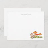 Waterverf Paddenstoelen bos Flat Dank u Bedankkaart (Voorkant / Achterkant)