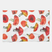 Waterverf paddenstoelen Cute herfstpatroon Theedoek (Horizontaal)