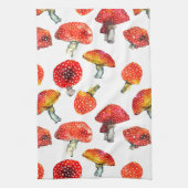 Waterverf paddenstoelen Cute herfstpatroon Theedoek (Verticaal)