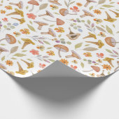 Waterverf Paddenstoelen en bloemen Cadeaupapier (Hoek)
