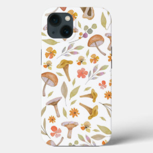 Waterverf Paddenstoelen en bloemen Case-Mate iPhone Case