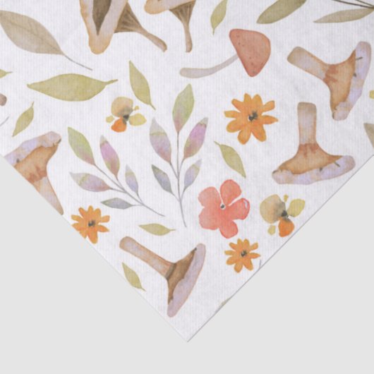 Waterverf Paddenstoelen en bloemen Tissuepapier (Detail)