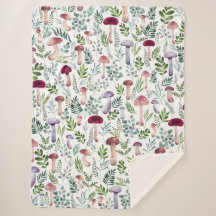 Waterverf Paddenstoelen en grijze bladeren