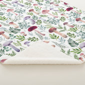 Waterverf Paddenstoelen en grijze bladeren Sherpa Deken (3/4)