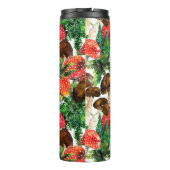 Waterverf paddenstoelen en groen ijzerpatroon thermosbeker (Achterkant)