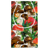 Waterverf paddenstoelen en groen varenpatroon klein cadeauzakje (Achterkant)