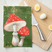 Waterverf Paddenstoelen Gepersonaliseerd Theedoek (Quarter Fold)