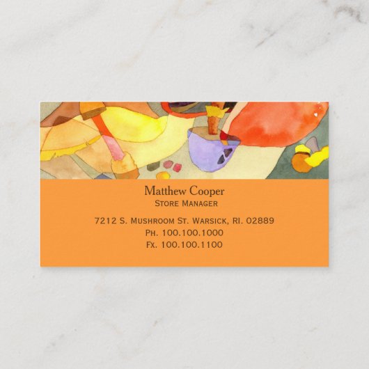 Waterverf paddenstoelen Gezondheidsvoeding Visitekaartje (Achterkant)