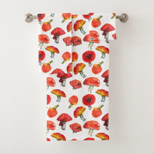 Waterverf paddenstoelen Het patroon van de herfst  Bad Handdoek (Insitu)