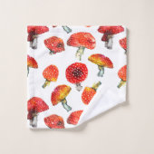Waterverf paddenstoelen Het patroon van de herfst  Bad Handdoek (Wasdoekje)