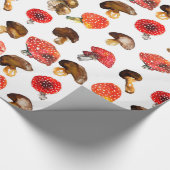 Waterverf paddenstoelen Het patroon van de herfst  Cadeaupapier (Hoek)