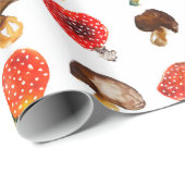 Waterverf paddenstoelen Het patroon van de herfst  Cadeaupapier (Rol Hoek)