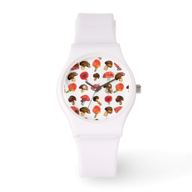 Waterverf paddenstoelen Het patroon van de herfst  Horloge (Voorkant)