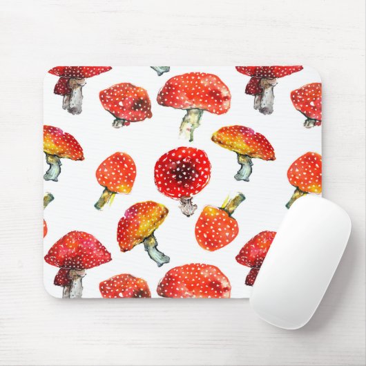 Waterverf paddenstoelen Het patroon van de herfst  Muismat (Met muis)