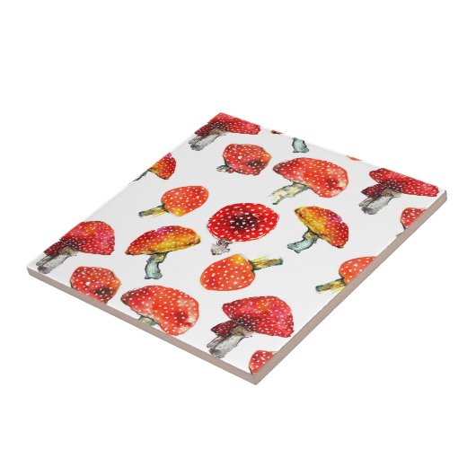 Waterverf paddenstoelen Het patroon van de herfst Tegeltje (Zijkant)