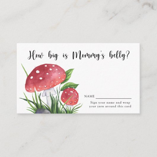 Waterverf paddenstoelen - Hoe groot is mama's buik Informatiekaartje (Voorkant)