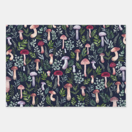 Waterverf paddenstoelen Illustratie Inpakpapier Vel