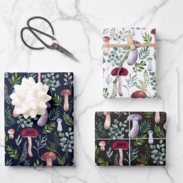 Waterverf paddenstoelen Illustratie Inpakpapier Vel