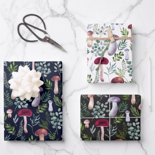 Waterverf paddenstoelen Illustratie  Inpakpapier Vel (Voorkant)