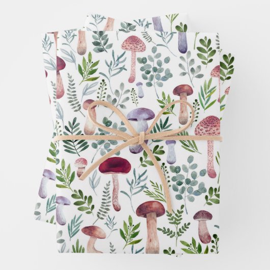 Waterverf paddenstoelen Illustratie Kinderen  Inpakpapier Vel (In situ)