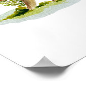 Waterverf paddenstoelen in een bosgebied poster (Hoek)