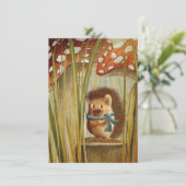 Waterverf paddenstoelen Mooie egel in bos Kaart (Staand voorkant)