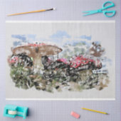 Waterverf paddenstoelen ontkoppelen tissuepapier (Craft)