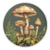 Waterverf paddenstoelen rotsen varens keramische knop (Voorkant)