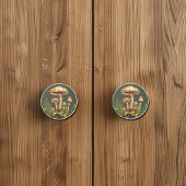 Waterverf paddenstoelen rotsen varens keramische knop