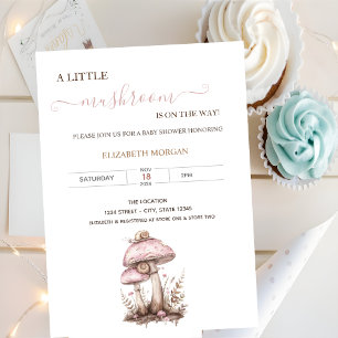 Waterverf Paddenstoelen Snail Baby shower Kaart