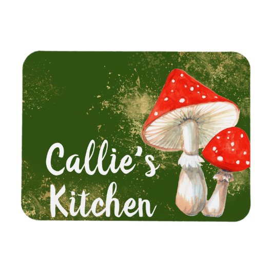 Waterverf paddenstoelen speciaal ingerichte keuken magneet (Horizontaal)