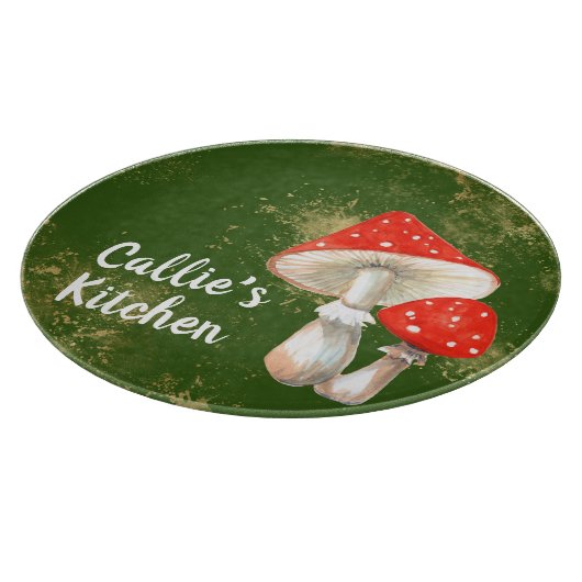 Waterverf paddenstoelen speciaal ingerichte keuken snijplank (Hoek)