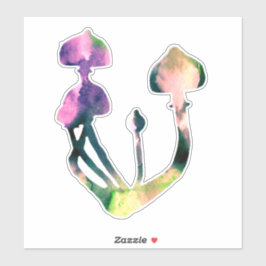 Waterverf paddenstoelen sticker